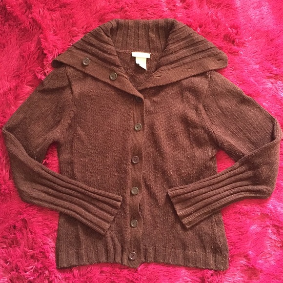 Vintage Hennes shawl collar brown acrylic cardigan - Picture 1 of 8
